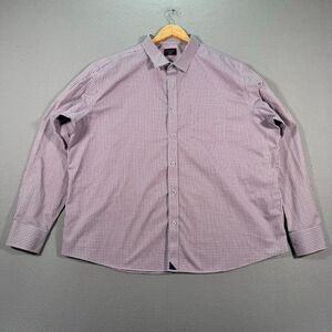 Untuckit Button Up Shirt Mens 3XL White Blue Red Long Sleeve Polo Stripes Preppy